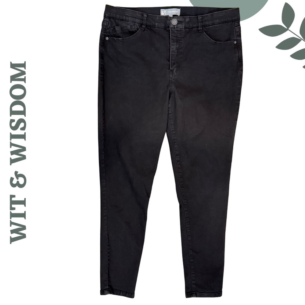 🛍️3/$40 Wit & Wisdom Black Jeans| Size 14 | Stretch Cotton | Mid-Rise Ankle Slim